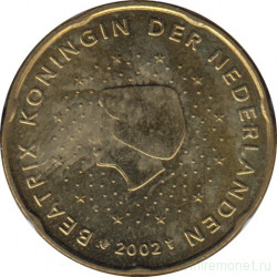 Монета. Нидерланды. 20 центов 2002 год.