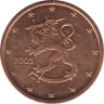 Монеты. Финляндия. 2 цента 2005 год. ав.