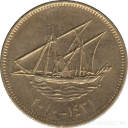 Монета. Кувейт. 5 филсов 2010 год.