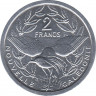 Монета. Новая Каледония. 2 франка 1999 год. рев.