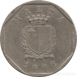 Монета. Мальта. 50 центов 1995 год.