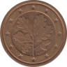 Монета. Германия. 2 цента 2008 год. (D). ав.