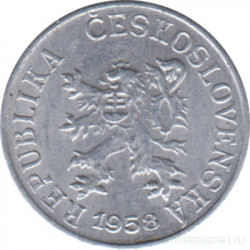 Монета. Чехословакия. 1 геллер 1958 год.