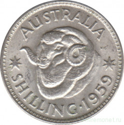 Монета. Австралия. 1 шиллинг 1959 год.