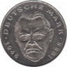 Монета. ФРГ. 2 марки 1991 год. Людвиг Эрхард. Монетный двор - Штутгарт (F). ав.