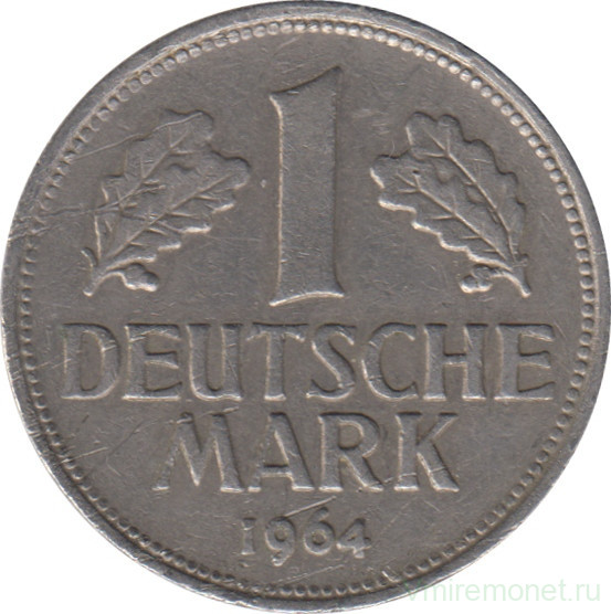 Монета. ФРГ. 1 марка 1964 год. Монетный двор - Штутгарт (F).