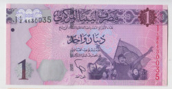 Банкнота. Ливия. 1 динар 2013 год.