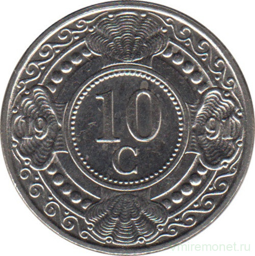 Монета. Нидерландские Антильские острова. 10 центов 1991 год.