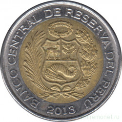 Монета. Перу. 2 соля 2013 год.