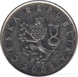 Монета. Чехия. 1 крона 2008 год.