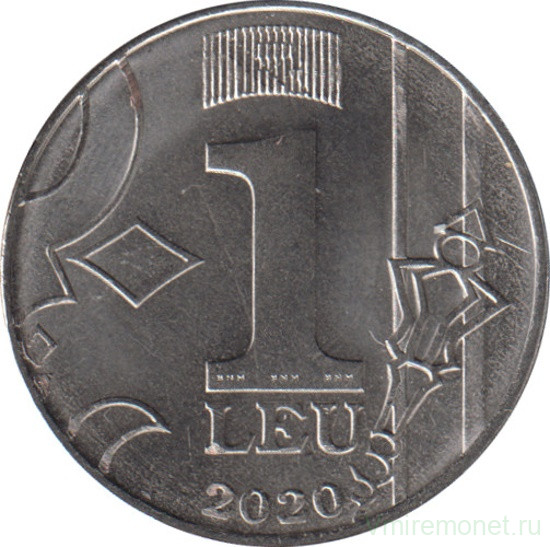 Монета. Молдова. 1 лей 2020 год.