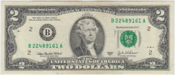 Банкнота. США. 2 доллара 2003 год. Серия B. Тип 516b.