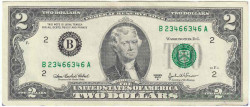 Банкнота. США. 2 доллара 2003 год. Серия B. Тип 516b.