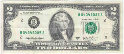 Банкнота. США. 2 доллара 2003 год. Серия B. Тип 516b.