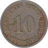 Монета. Германия (Германская империя 1871-1922). 10 пфеннигов 1906 год. (J). ав.