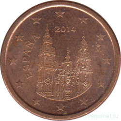 Монета. Испания. 1 цент 2014 год.