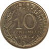 Монета. Франция. 10 сантимов 1984 год. ав.