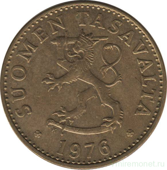 Монета. Финляндия. 50 пенни 1976 год.
