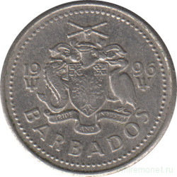Монета. Барбадос. 10 центов 1996 год.