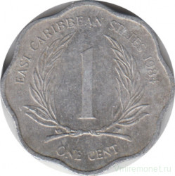 Монета. Восточные Карибские государства. 1 цент 1984 год.