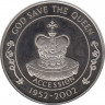 Монета. Остров Святой Елены. 50 пенсов 2002 год. 50 лет правления королевы Елизаветы II. ав.