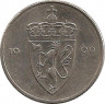 Монета. Норвегия. 50 эре 1990 год. ав.