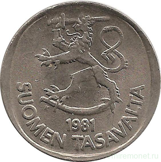 Монета. Финляндия. 1 марка 1981 год. 