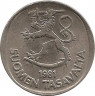 Аверс.Монета. Финляндия. 1 марка 1981 год.