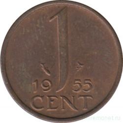Монета. Нидерланды. 1 цент 1955 год.
