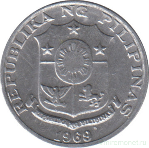 Монета. Филиппины. 1 сентимо 1969 год.
