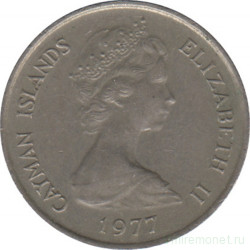 Монета. Каймановы острова. 5 центов 1977 год.