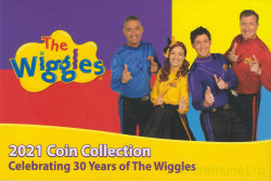 Монета. Австралия. Набор 6 штук. 1 и 2 доллара 2021 год. 30 лет музыкальной группе "Wiggles". В буклете.