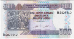 Банкнота. Бурунди. 500 франков 2013 год. Тип 45c.