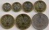 Реверс. Монета. Таджикистан. 1, 2, 5, 10, 20, 50 дирамов, 1 сомони 2011 год. Набор современных монет 8 штук.