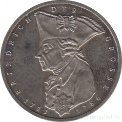 Монета. ФРГ. 5 марок 1986 год. 200 лет со дня смерти Фридриха Великого.