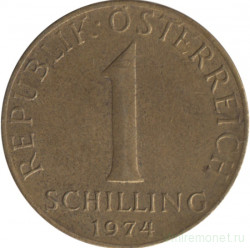 Монета. Австрия. 1 шиллинг 1974 год.