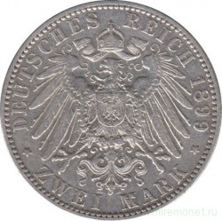 Монета. Германская империя. Пруссия. 2 марки 1899 год.