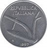 Монета. Италия. 10 лир 1997 год. ав.