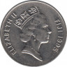Монета. Фиджи. 10 центов 1995 год. ав.