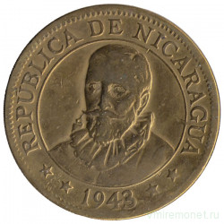 Монета. Никарагуа. 5 сентаво 1943 год.