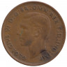 Монета. Австралия. 1 пенни 1944 год. Без точки после "PENNY".