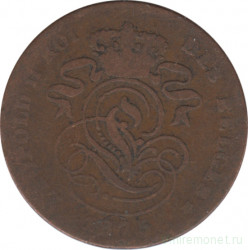 Монета. Бельгия. 2 сантима 1875 год. Des Belges.