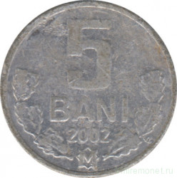 Монета. Молдова. 5 баней 2002 год.