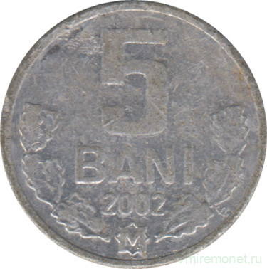 Монета. Молдова. 5 баней 2002 год.