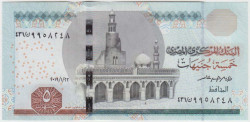 Банкнота. Египет. 5 фунтов 2019 год.