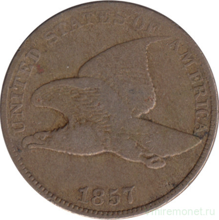 Монета. США. 1 цент 1857 год. Орёл.