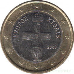 Монета. Кипр. 1 евро 2008 год.