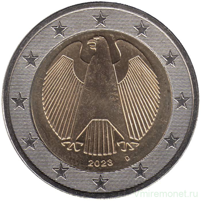 Монета. Германия. 2 евро 2023 год (D).