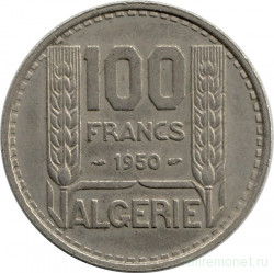 Монета. Алжир. 100 франков 1950 год.
