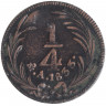 Монета. Мексика. 1/4 реала 1833 год.